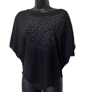 Blackbird Supply Co Jersey blouse dolman sleeve Sz S dot speckled